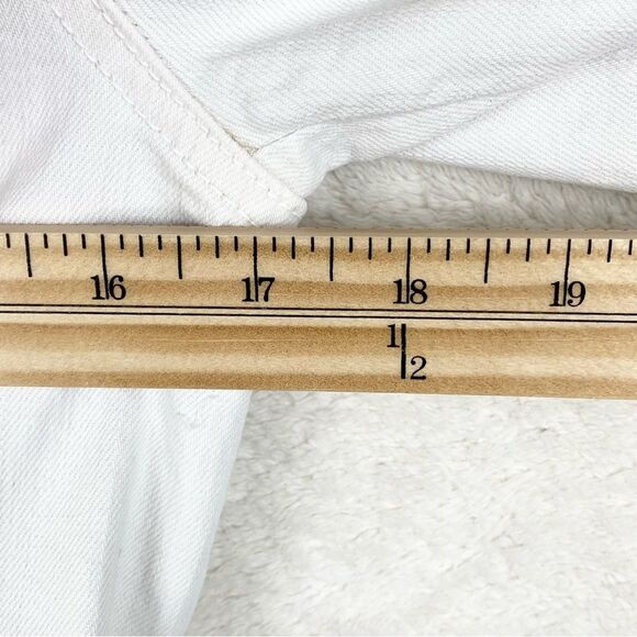 MOTHER Superior ‘The Smoker’ Chalk Denim Jacket Sz S Winter White Casual Chic - Picture 11 of 12